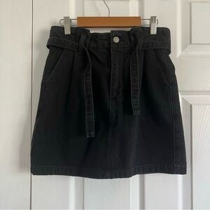 Hollister Ultra High Rise Black Denim Skirt